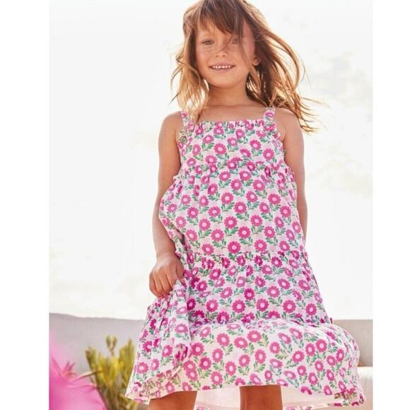 Mini Boden Twirly Pink Primrose Floral Tired Midi Dress 5-6 - Picture 1 of 6